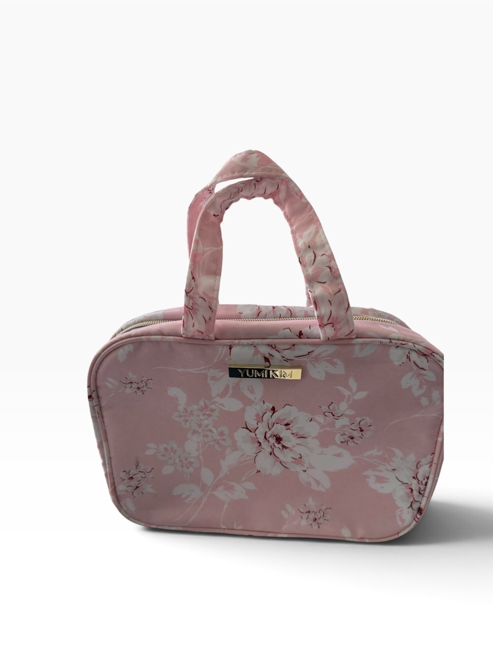 YumiKim Hanging Travel Make Up Pink Floral Case With Zippers And 3 compartments